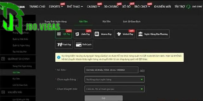 Cách xử lý vấn đề khi Nạp tiền Jbo